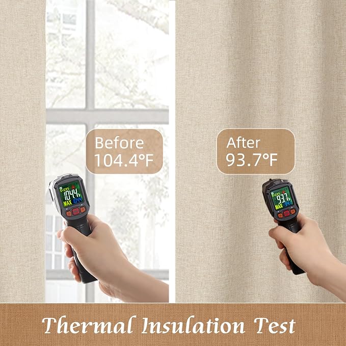 100% Blackout Linen Window Curtains - Image 6