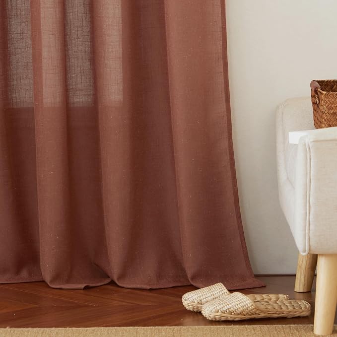 RYB HOME Natural Linen Blend Curtains - Image 6