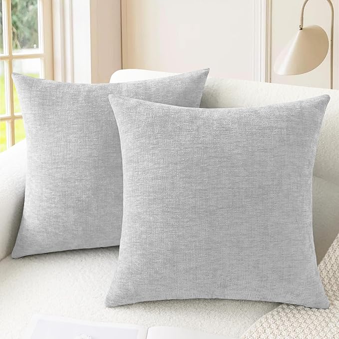 CaliTime Throw Pillow Covers Decorative 26 X 26 Inches Pack of 2 Cozy Chenille by CaliTime