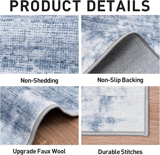 9x12 Area Rugs Washable Rug: Modern Abstract Living Room Rug Soft Anti-Skid - Image 5