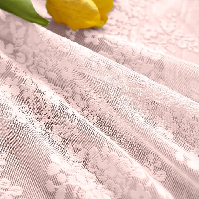 YJ YANJUN Vintage Lace Curtains 36 inch Length 2 Panels - Image 4