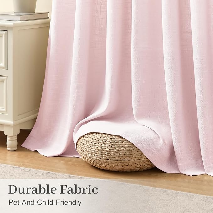 Light Pink Pinch Pleated 84 Inch Curtains - Image 3
