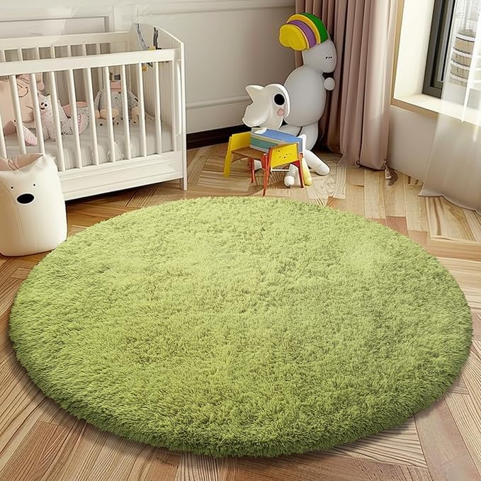 Super Soft Circle Rugs for Girls Princess Castle Toddlers Play Tent 4 Diameter - Image 7