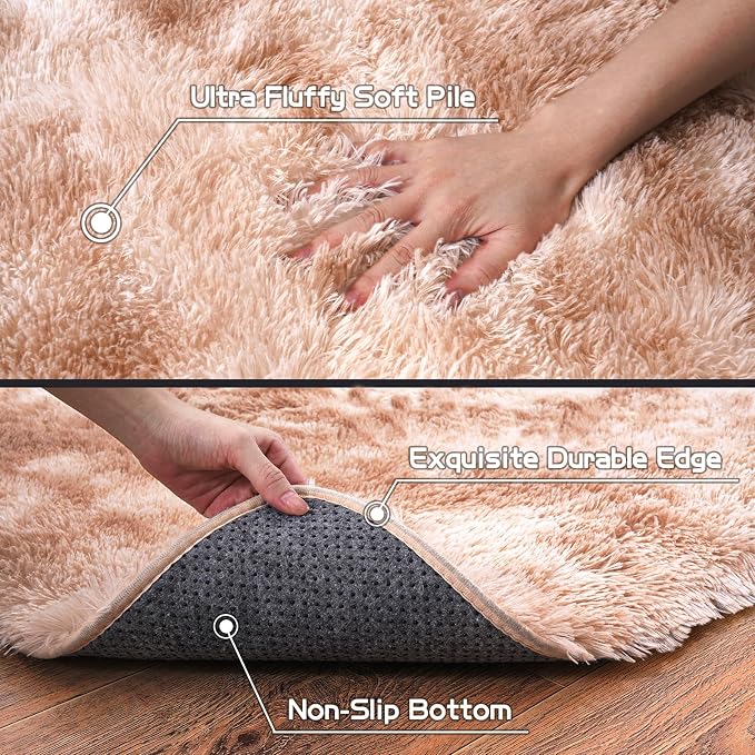 Pionblank Large Rug for Living Room 6x9 Feet, Modern Soft Shag Area Rug - Image 7