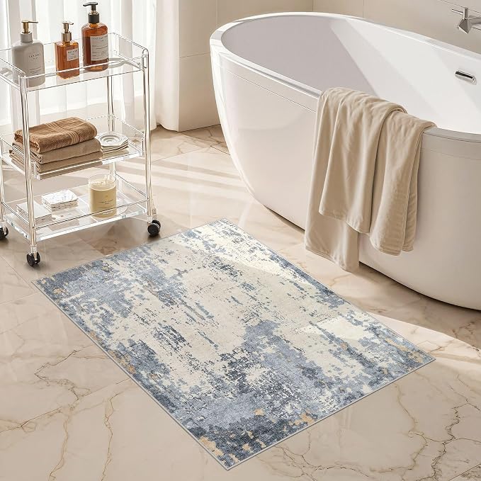 UERMEI 2x3 Entryway Area Rug: Washable Neutral Modern Abstract Small Rug - Image 6