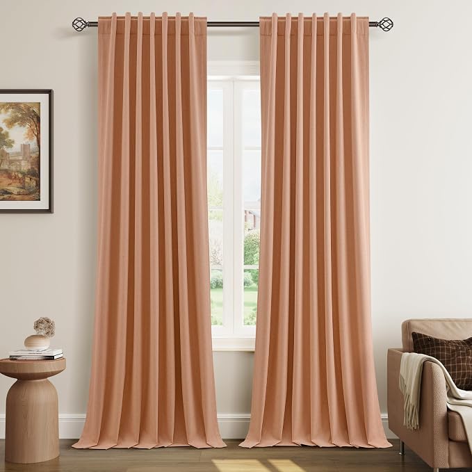 Guken 100% Blackout Curtains 84 Inch Length 2 Panels Set by Guken