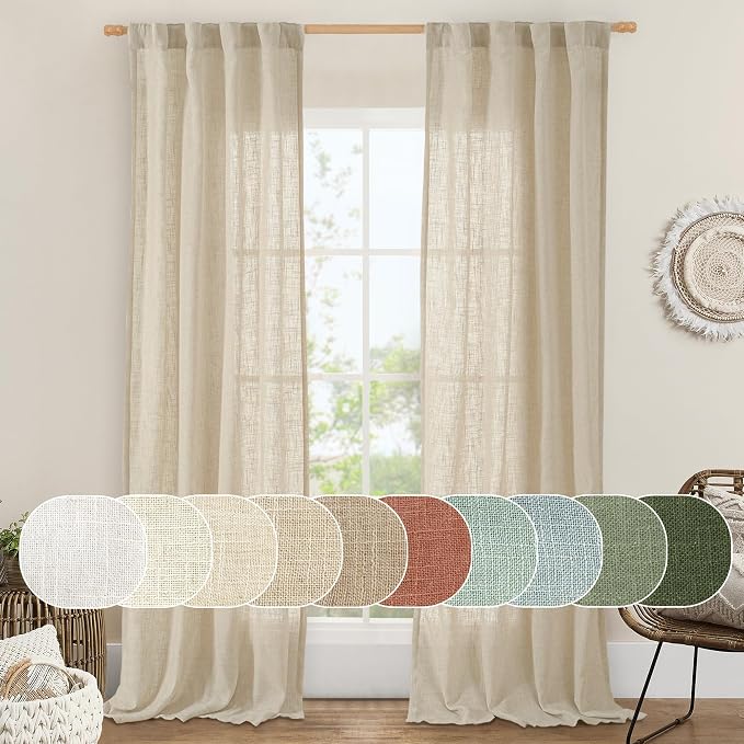LAMIT Linen Curtains 84 inch Length by LAMIT