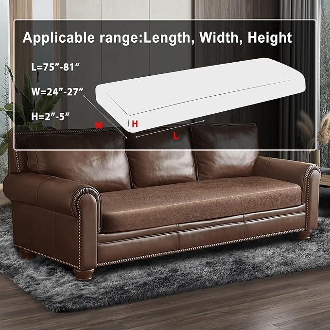 Leather Look Couch Cushion Covers Sofa Seat Slipcovers Sets Couches Furniture - Image 3