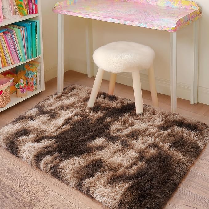Small Rugs for Bedroom, Fluffy 2x3 Rug Throw Non Slip for Bedside Dorm Kids Room - Image 4