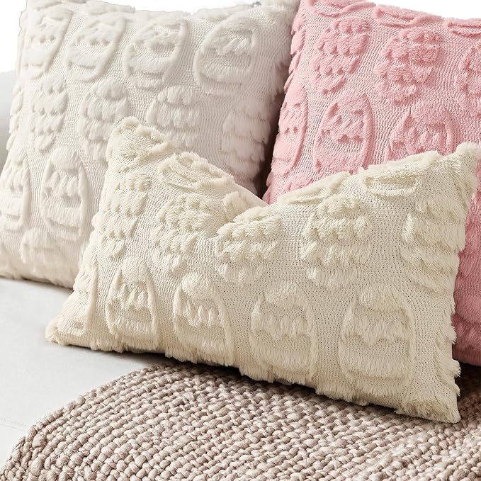 decorUhome Easter Beige Egg Pillow Covers 12x20 Inch Set of 2, Soft Plush Faux - Image 8
