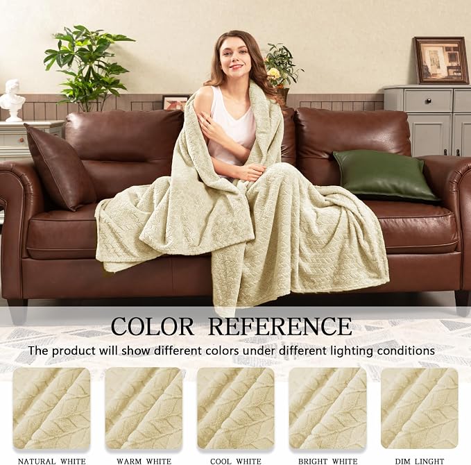 inhand Camel Throw Blanket for Couch, Super Soft Flannel Blanket Throw Size All - Image 5