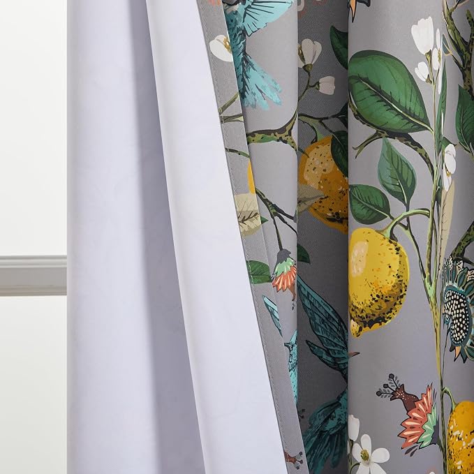 Topfinel Gray Patterned Curtains 96 Inch Long - Image 9