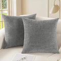 CaliTime Throw Pillow Covers Decorative 22 X 22 Inches Pack of 2 Cozy Chenille by CaliTime