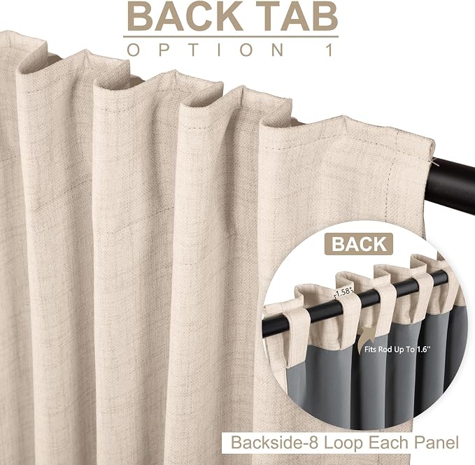 100% Blackout Shield Linen Blackout Curtains - Image 3