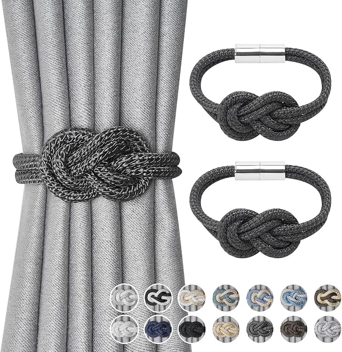 NICEEC 2 Pack Mini Magnetic Curtain Tiebacks Nordic Simple Style Drape Tie by NICEEC