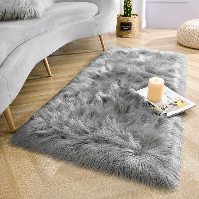LOCHAS Soft Fluffy Faux Fur Rugs - Image 3