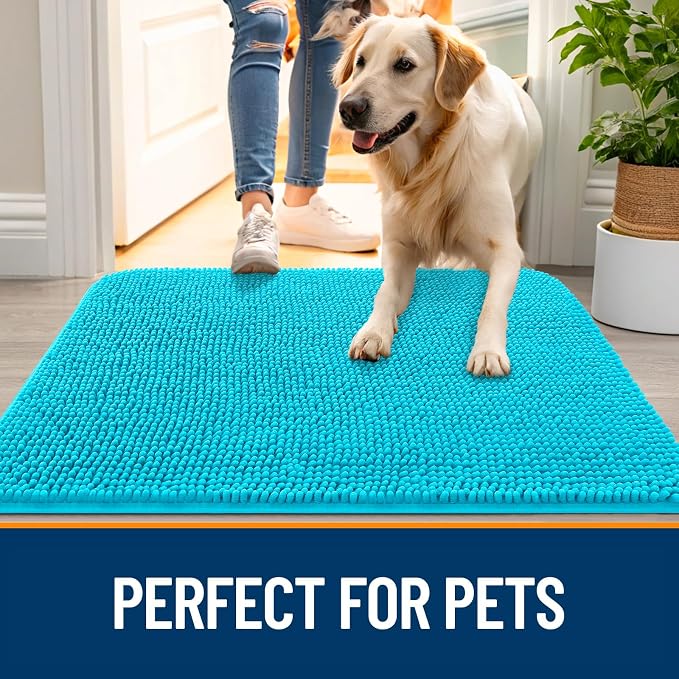 OLANLY Dog Door Mat for Muddy Paws 35x24, Absorbs Moisture and Dirt, Absorbent - Image 6