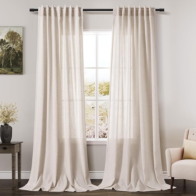 Nanspring Beige Extra Long Curtain 130 inches Long 2 Panels Set by Nanspring