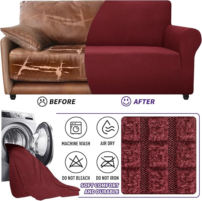 ZNSAYOTX Super Stretch Couch Cover Love Seat Sofa Covers - Image 7