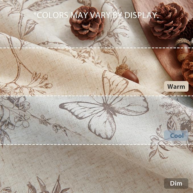 jinchan Floral Curtain Valance for Windows 16 Inch Linen Valance for Kitchen - Image 9