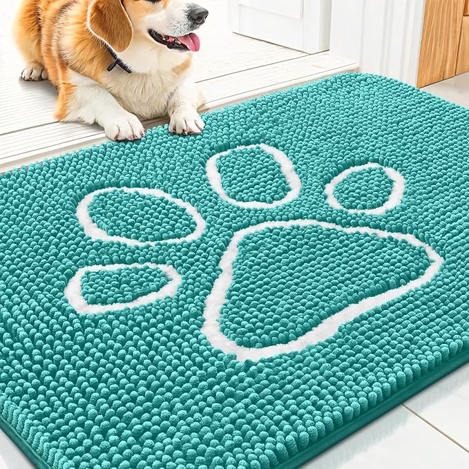 Smiry Dog Door Mat for Muddy Paws, Absorbent Dirt Trapper Non Slip Quick Dry by Smiry
