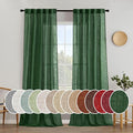 MIULEE Emerald Green Linen Curtains 90 Inch Long by MIULEE