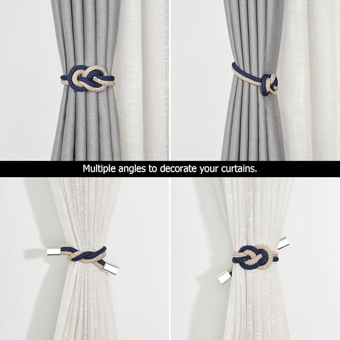 NICEEC 2 Pack Mini Magnetic Curtain Tiebacks Nordic Simple Style Drape Tie - Image 5