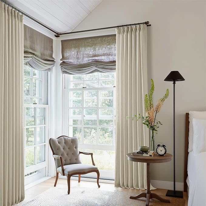 108 Inch Neutral Linen Curtains 2 Panels Set Pinch Pleated | Memory Training - Image 9
