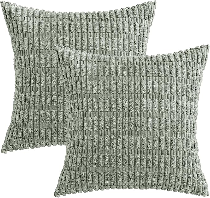MIULEE Pack of 2 Spring Corduroy Decorative Throw Pillow Covers 16x16 Inch Soft - Image 6