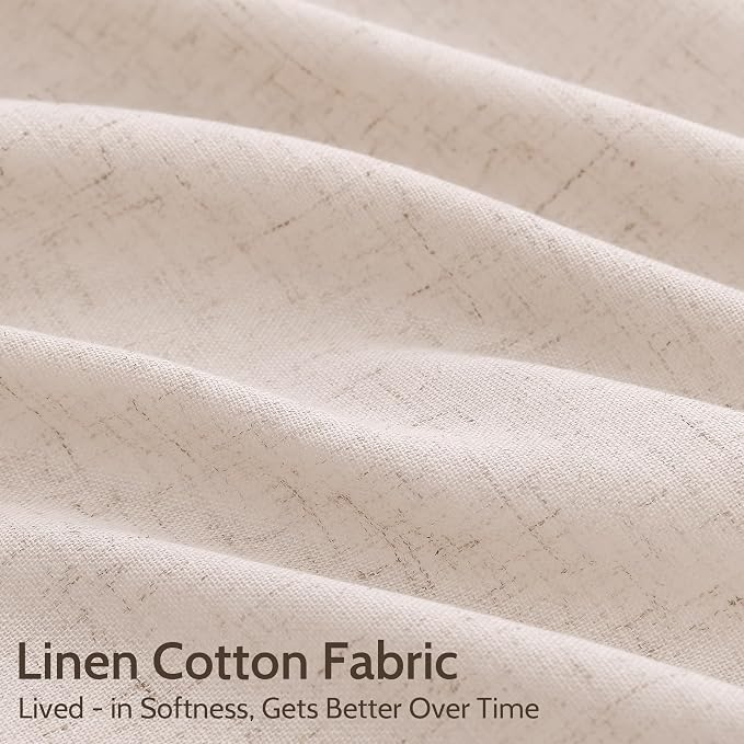 Nanspring Natural White Linen Curtains 96 Inches Long - Image 4