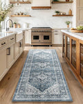 AMADA HOMEFURNISHING 2'6"x10' Washable Area Rug, Low-Profile Entryway Rug by AMADAHOMEFURNISHING