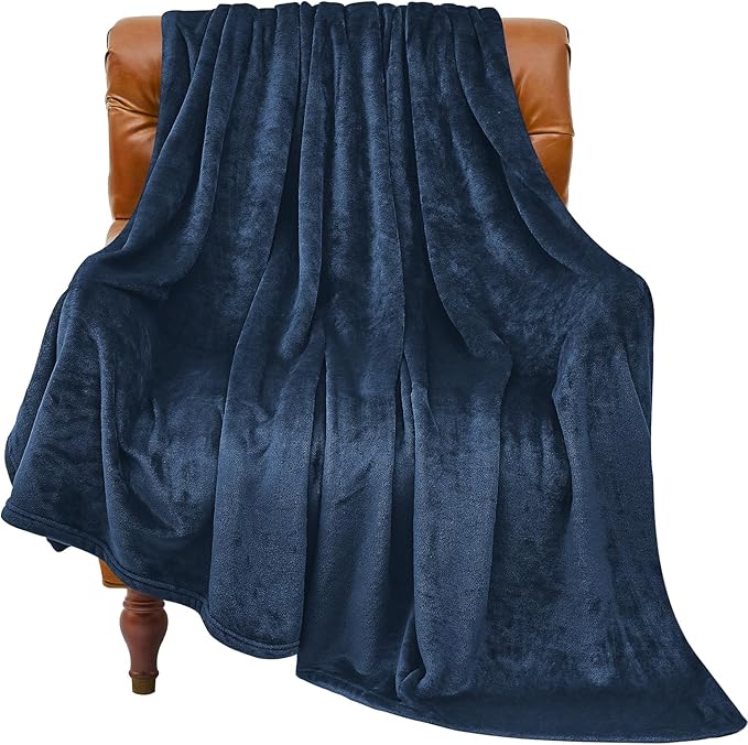 BEDELITE Fleece Blanket Twin Size Navy Blue Throw Blankets by BEDELITE