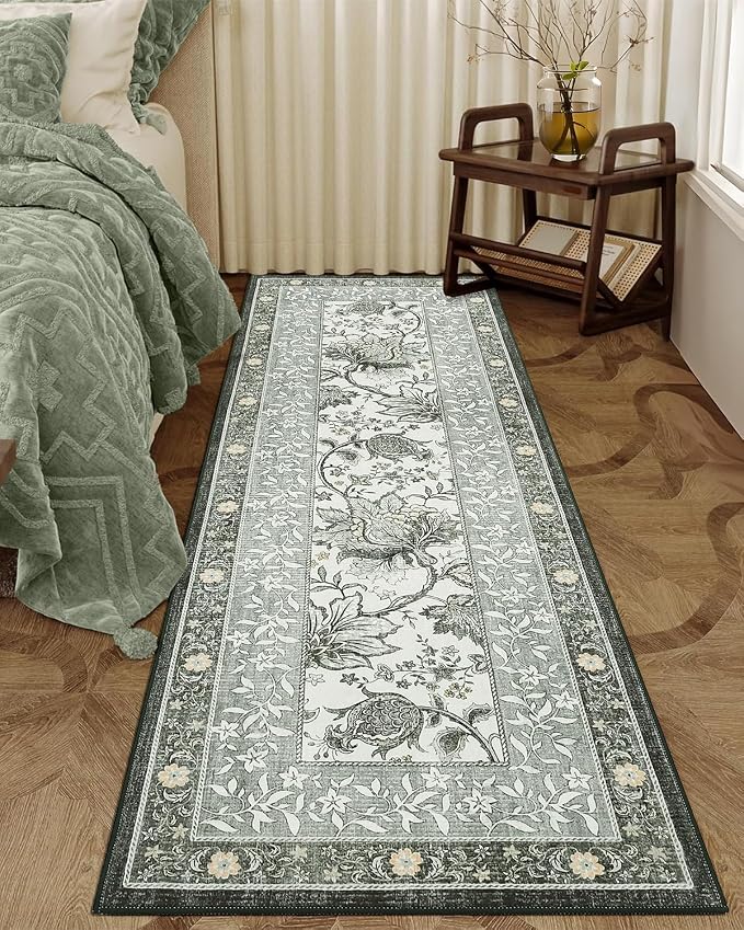 GarveeHome Provence Fog 2x6 Washable Kitchen Runner Rugs Non Slip Vintage Boho - Image 3