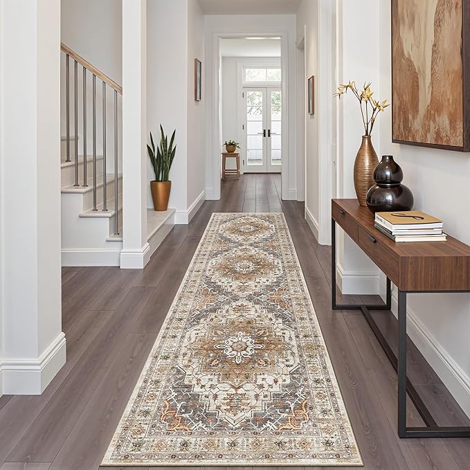 Madane Runner Rug 2x8, Washable Hallway Runner Rugs, Non-Slip Low-Pile Soft by Madane