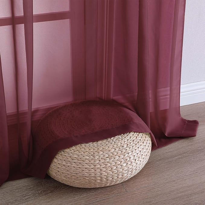 OVZME Burgundy Bedroom Curtains 96 Length - Image 6