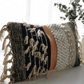 Decorative Boho-Chic Premium Pillow Cover 12x20 Handwoven Tufted Cotton Lumbar by Cozydeko