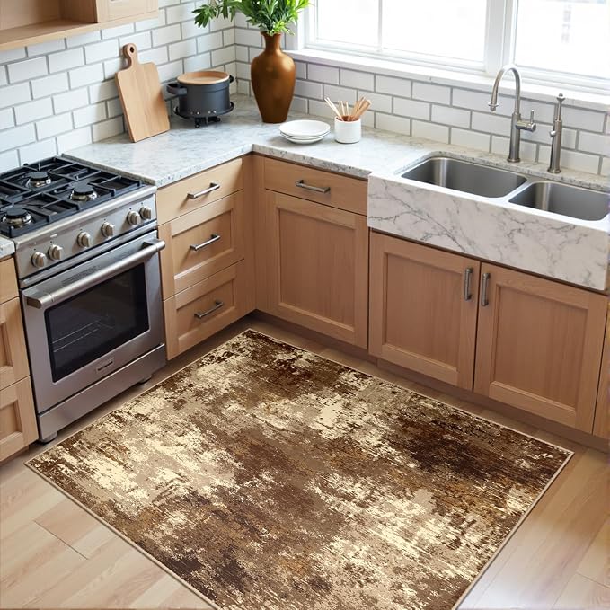 Washable Area Rugs 3'x5' Non-Slip Modern Abstract Soft - Image 2