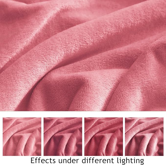 KMUSET Fleece Blanket Salmon Pink Lightweight Super Soft Cozy Fuzzy Bed - Image 5