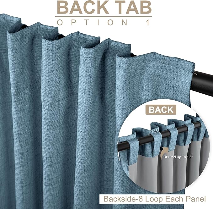 100% Blackout Shield Linen Blackout Curtains - Image 3