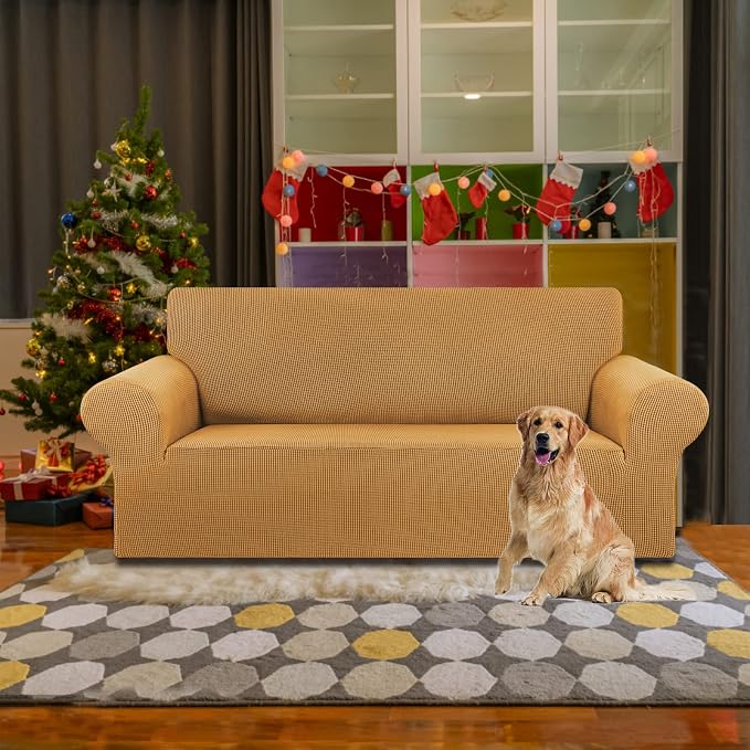 KEKUOU Stretch Loveseat Sofa Cover Slipcover, Couch Covers - Image 2