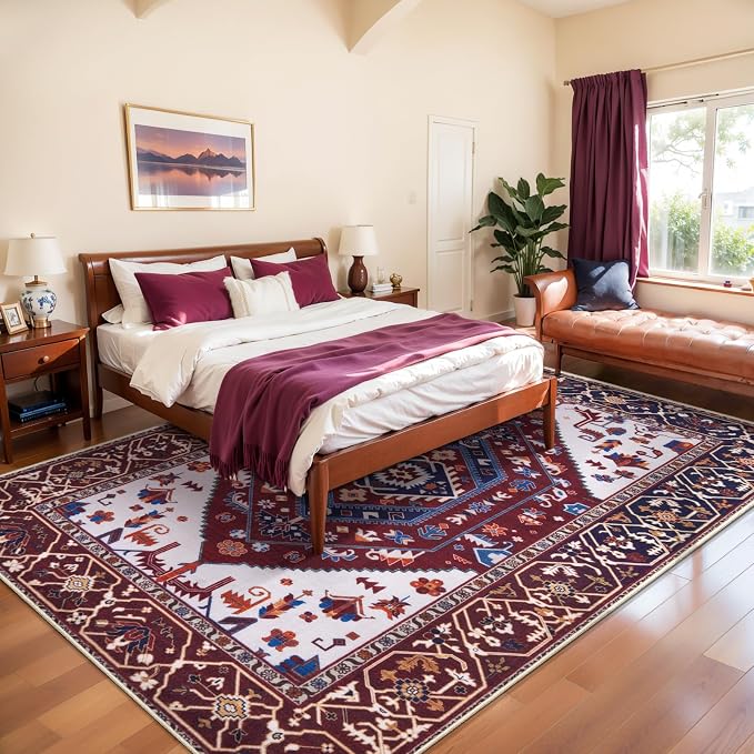 SERISSA 6x9 Area Rugs for Living Room, Large Washable Non-Slip Boho Rug - Image 3