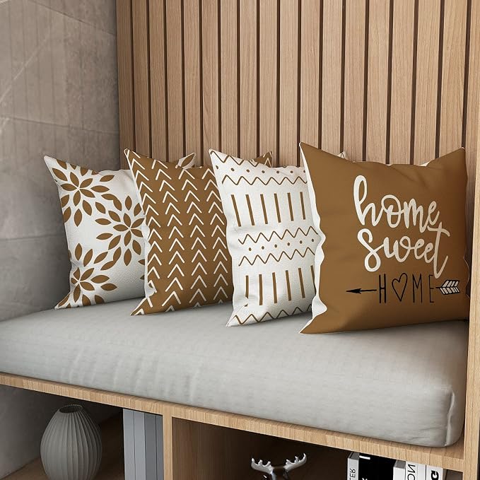 YCOLL Pillow Covers 20x20 Set of 4, Modern Sofa Throw Pillow Cover, Decorative - Image 5
