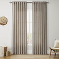 Nanspring Grey Beige Linen Curtains 84 Inches Long by Nanspring