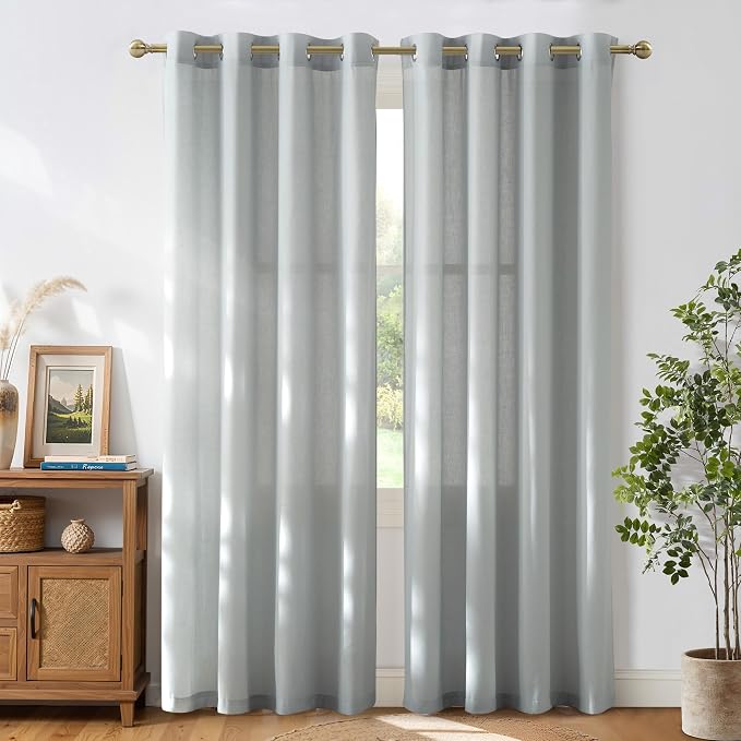 NICETOWN Light Cyan Linen Curtains by NICETOWN