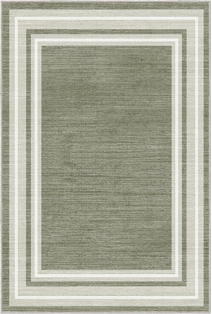 OPPODREAM Border Soft Area Rugs 6x9, Washable Brown Rug - Image 9