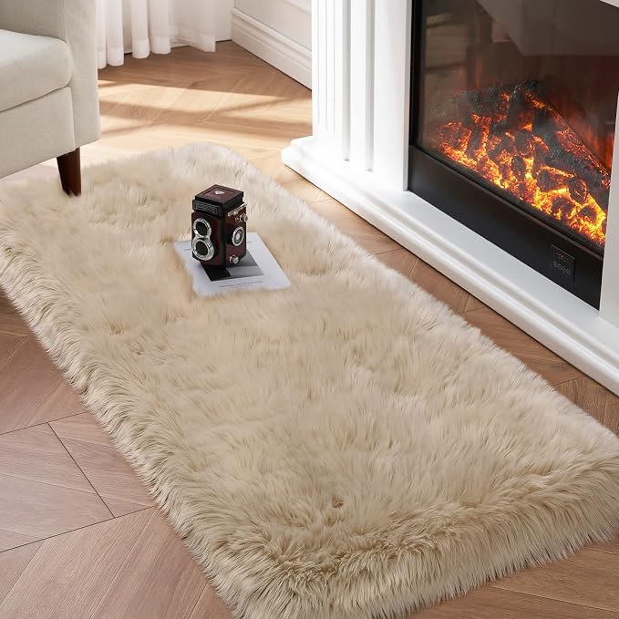 Faux Fur Rug, Ultra Soft Fuzzy Shag Rug by Tangsoo