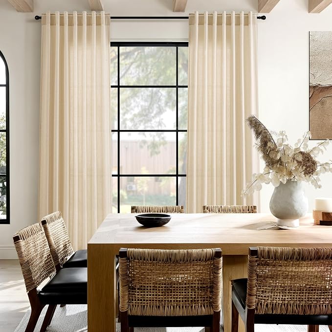 Extra Long Tan Linen Curtains 120 Inches - Image 5