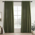 Topfinel Dark Olive Green Blackout Curtains 96 Inch Long 2 Panels Set by Topfinel