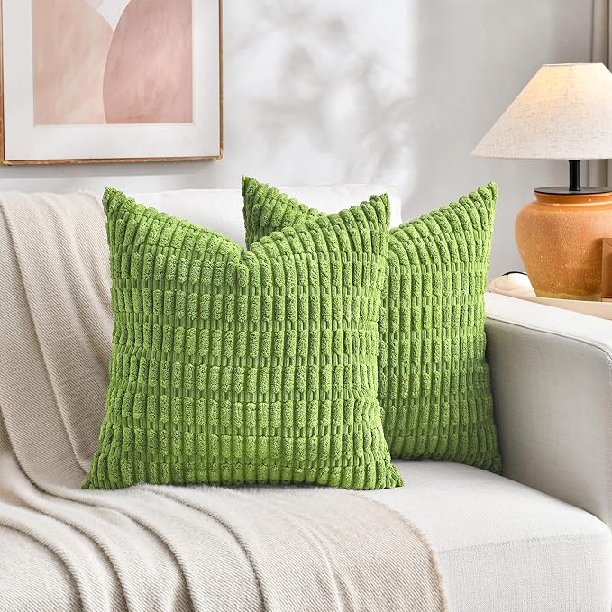 Fancy Homi 4 Packs Boho Lime Green Decorative Throw Pillow Covers 20x20 Inch - Image 5