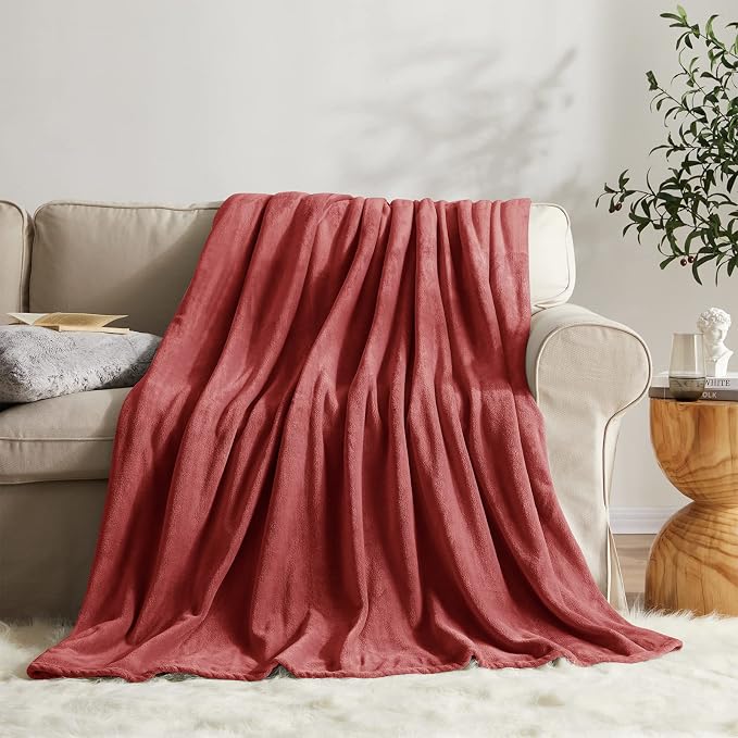 KMUSET Fleece Blanket Throw Size Coral Lightweight Super Soft Cozy Luxury Bed - Image 5